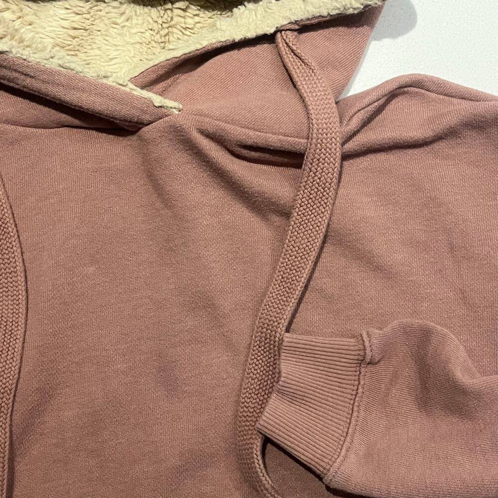 AERIE Athleisure Women XS Loungewear Oversized Pullover Faux Fur Lined Hoodie